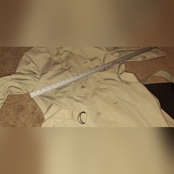 London Fog /VINTAGE  dbl breasted trench coat / khaki / 18 reg - Picture 11 of 16